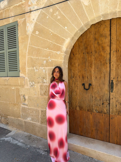 Vestido rosa cereza