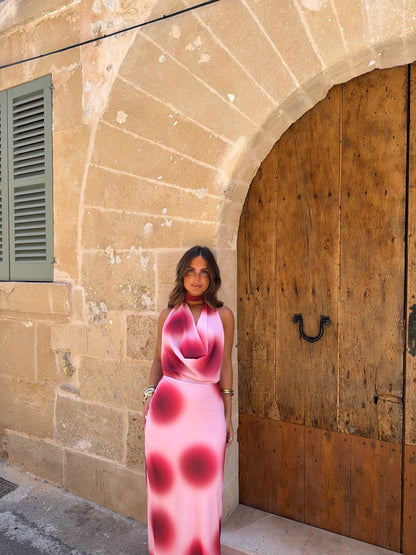 Vestido rosa cereza
